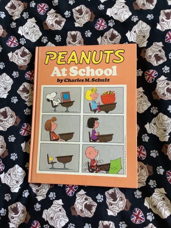 Rare 1982 Peanuts at School Hardback Book by Charles M. Schulz