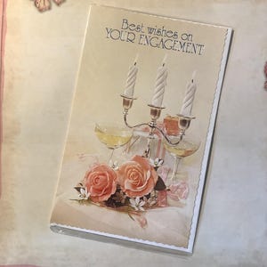 "Extrem seltene Vintage circa 1970er Jahre Karte ""Best wünschen zur Verlobung"" - Super Retro Foto Karte - eine perfekte Kitsch Karte für Vintage-Liebhaber."