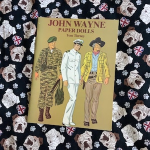 RARE Vintage 1981 Tom Tierney &#39;John Wayne&#39; Paper Doll Book - Movie Star Costumes - 2 Dolls - 31 Memorable Outfits - Fun Movie History Book