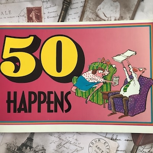 SELTENE Vintage 1991 '50 Happens 'Buch in Taschenbuch - Geschrieben von Herbert Cavert & Illustriert von Martin Reskin - Lustiges Buch Geschenk zum 50