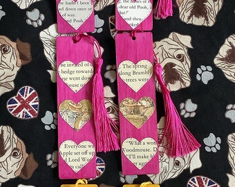 Wooden Bookmarks with Childhood Favourite Books Theme with Co-Ordinating Tassels - Sold Individually - Choose your preferred ORIGINAL Design