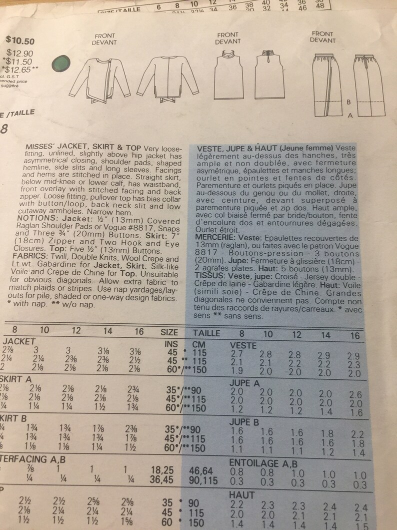 RARE Vintage 1986 Vogue 'chloe' Sewing Pattern No 1786 - Etsy UK