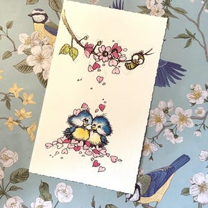 Carte vierge et enveloppe « Misty Wood Friends » RARE vintage des années 1970 - Cartes humoristiques sur le thème des animaux nostalgiques - Design amusant et rétro Bluebird