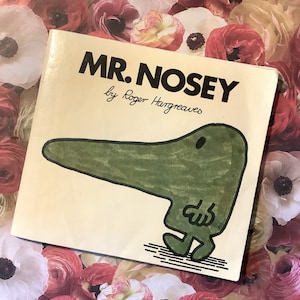 Vintage 1971 The Mr Men 'Mr. Nosey' by Roger Hargreaves in Paperback - Fun Little Picture Book - Childhood Memories - Retro Birthday Gift