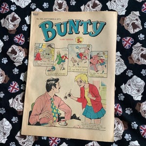 Rare Vintage September 6, 1975 &#39;Bunty For Girls&#39; Comic No 921 -Childhood Nostalgia - Fun & Unusual 50th Birthday Gift with Handmade Gift Tag