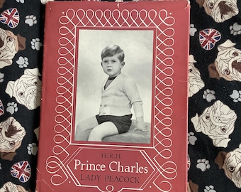 ZELDZAME Vintage 1952 'ZKH Prins Charles' hardcover boek door Lady Peacock vol zwart-witfoto's van koning Charles III en de koninklijke familie