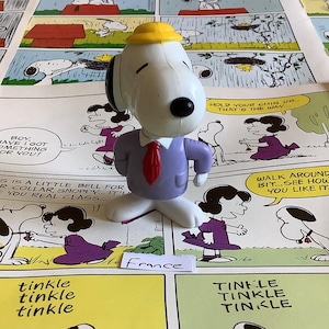 RARE Vintage 1999 McDonald&#39;s Snoopy World Tour &#39;France&#39; Figure - Collectable 3&quot; Plastic Snoopy Figurine  - Fun, Retro Snoopy Lover Gift