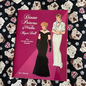 RARO libro di bambole di carta vintage del 1997 di Tom Tierney "Diana Princess of Wales" - The Charity Auction Dresses - Regalo fantastico per un fan della principessa Diana