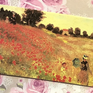 Vintage circa anni '90 STUPENDA cartolina vuota "Il campo di papaveri 1873" da un dipinto di Claude Monet (1840-1926) - Biglietto per amanti dell'arte - Biglietto da incorniciare