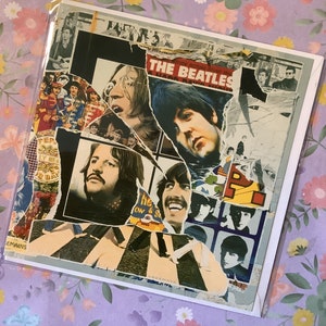 The Beatles 'Anthology 3' Vintage 1996 Capa do álbum Cartão de felicitações em branco de 2009 Paper Ephemera Junk Journal Filler Beatles Fan