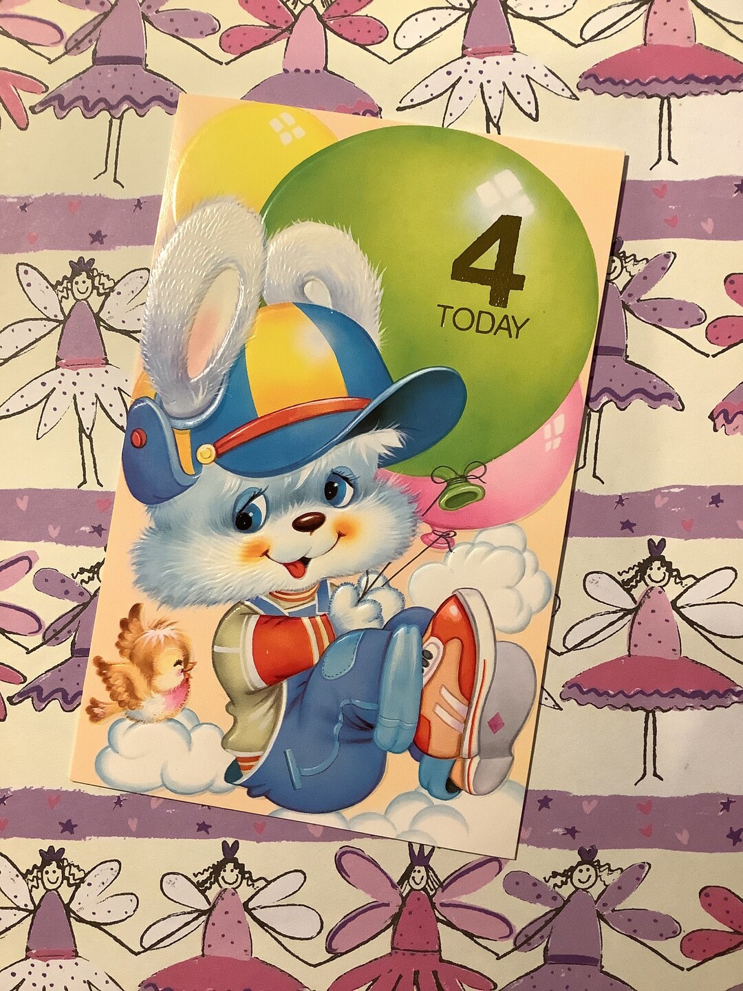 RARE Vintage/retro Circa 1970s '4 Today' Birthday Card With ADORABLE - View #3