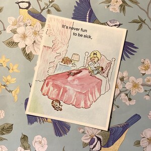 SEHR SELTENES Vintage 1978 'Get Well Card' bezauberndes kleines Mädchen und ihre Dolly Design - Kitsch, nostalgische Karte mit süßer Botschaft -Made in U.S.A.