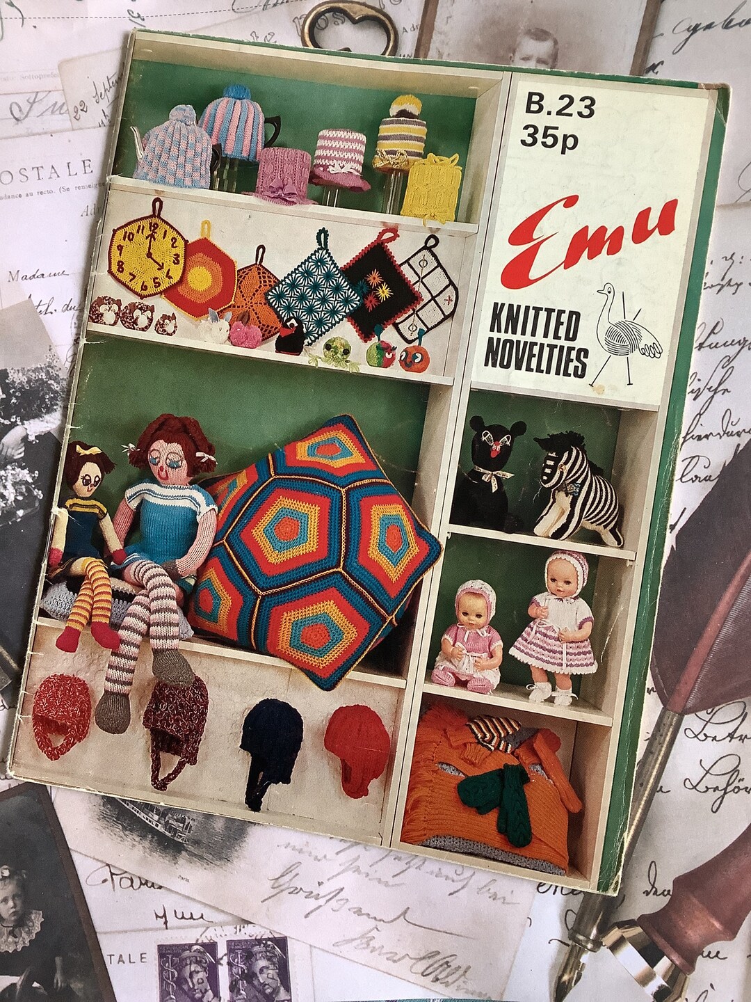 RARE Vintage 1970s Emu No B.23 'knitted Novelties' Knitting Pattern