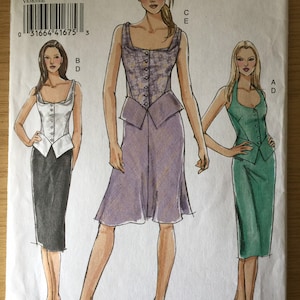 RARE Uncut 2007 'Vogue' Sewing Pattern No V8385 for Misses' Top & Skirt - In Sizes 14-16-18-20 - Easy Sewing Pattern -  Supply