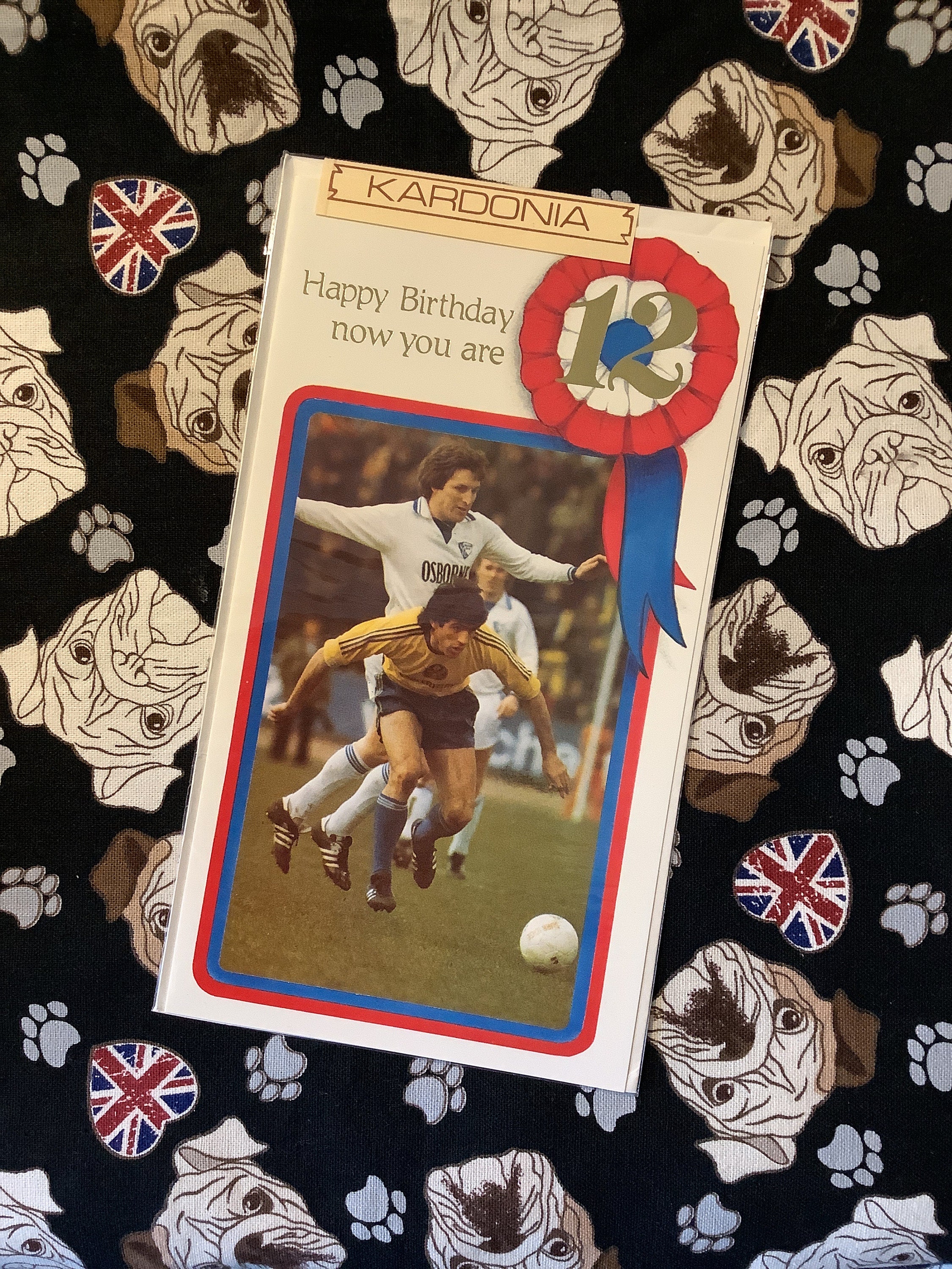 RARE Vintage/Retro 1980s Football/Soccer Themed 'Happy Birthday now you are 12' Card -Retro Football/Soccer Lover Birthday Card -Collectable