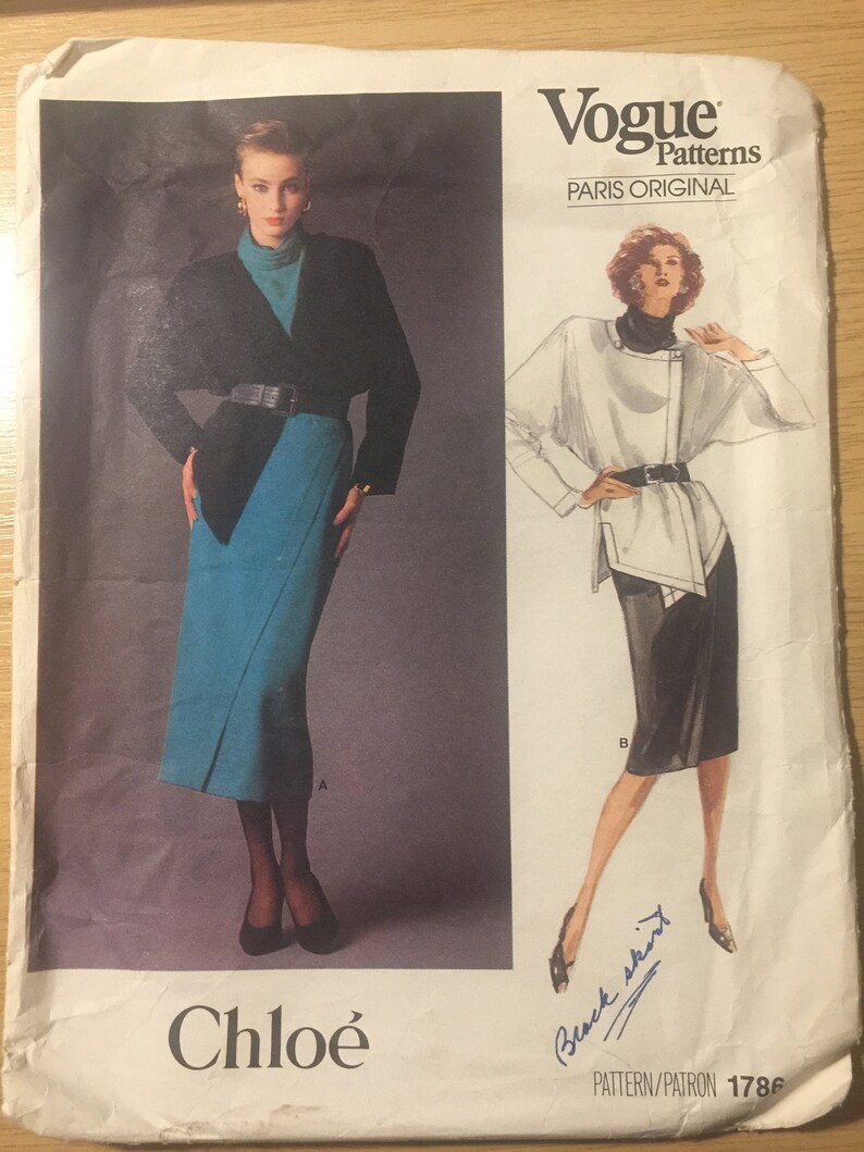 RARE Vintage 1986 Vogue 'chloe' Sewing Pattern No 1786 for a Misses ...