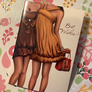Fabulous Retro 1990 Glamorous 'Best Wishes' Card con un pizzico di bling - Blank Card - Birthday Card - Glamorous Friend Card
