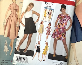 Uncut 2007 Simplicity '1960s Retro' Uncut Sewing Pattern 3833 For A Misses/Miss Petite Dress In Two Lengths - Sizes 6-14 - Supply Pattern