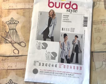 Uncut burda Style Sewing Pattern 7184 for a Ladies Jacket in Two Variations In Sizes 10-20 - Contemporary Jacket Pattern - Very Easy Pattern