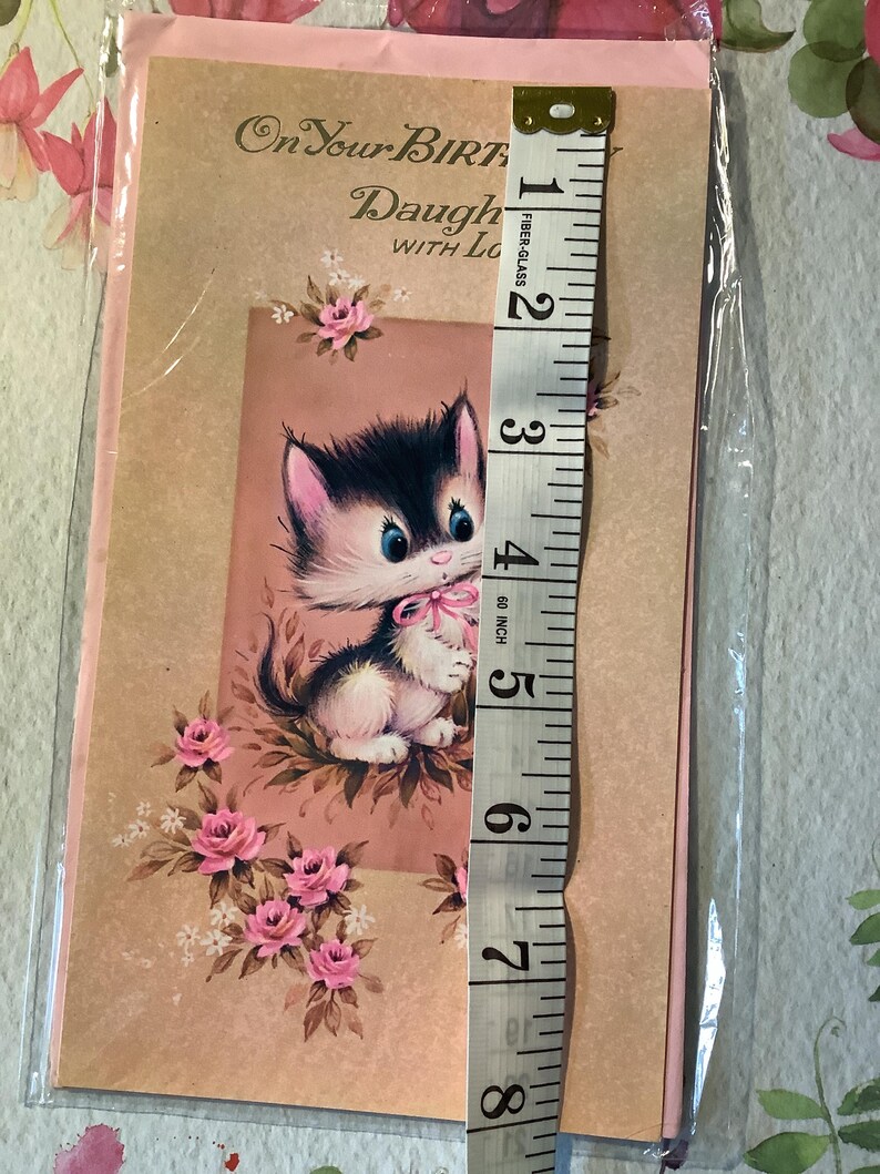 RARE Vintage Circa 1970s Daughter Birthday Card -cute Kitsch Cat ...