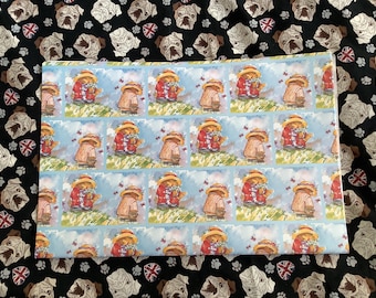 Very RARE Vintage Circa 1980s Stunning Cute Teddy Bear Design Gift Wrap Sheets - Teddy Bear Lover - Any Occasion - Cute Retro Wrapping Paper