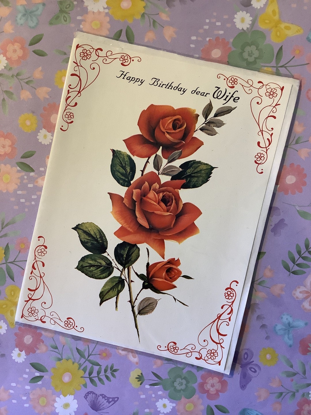 Ava & Yves Greeting Card HAPPY BIRTHDAY old rose 