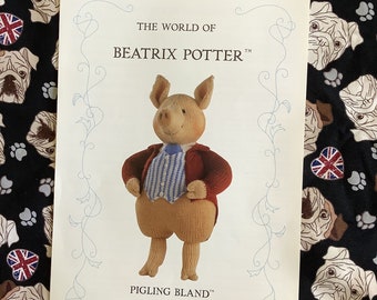 RARE Vintage 1998 Alan Dart 'The World of Beatrix Potter - Pigling Bland' Soft Toy Knitting Pattern - Knit a WONDERFUL Gift for a Pig Lover