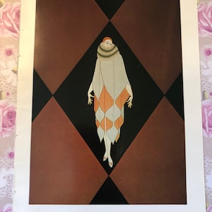 RARE ORIGINAL Stunning 1978 &#39;Erte&#39; Book Plate &#39;Manhattan Mary Nightclub Costume&#39; Un-mounted Print Perfect Art/Erte/Fashion Print For Framing