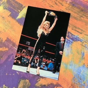 Coleção de cartões fotográficos Titan Sports Vintage 1999 'WWF' No 37 com Sable - Cartão colecionável - Wrestle Mania Live! Presente de lutador americano