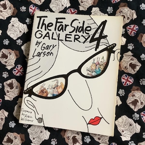 RARE Vintage 1993  &#39;The Far Side Gallery 4&#39; Book in Paperback - By Gary Larson – Fun, Nostalgic Birthday Gift - Adult Humour Cartoon Strips