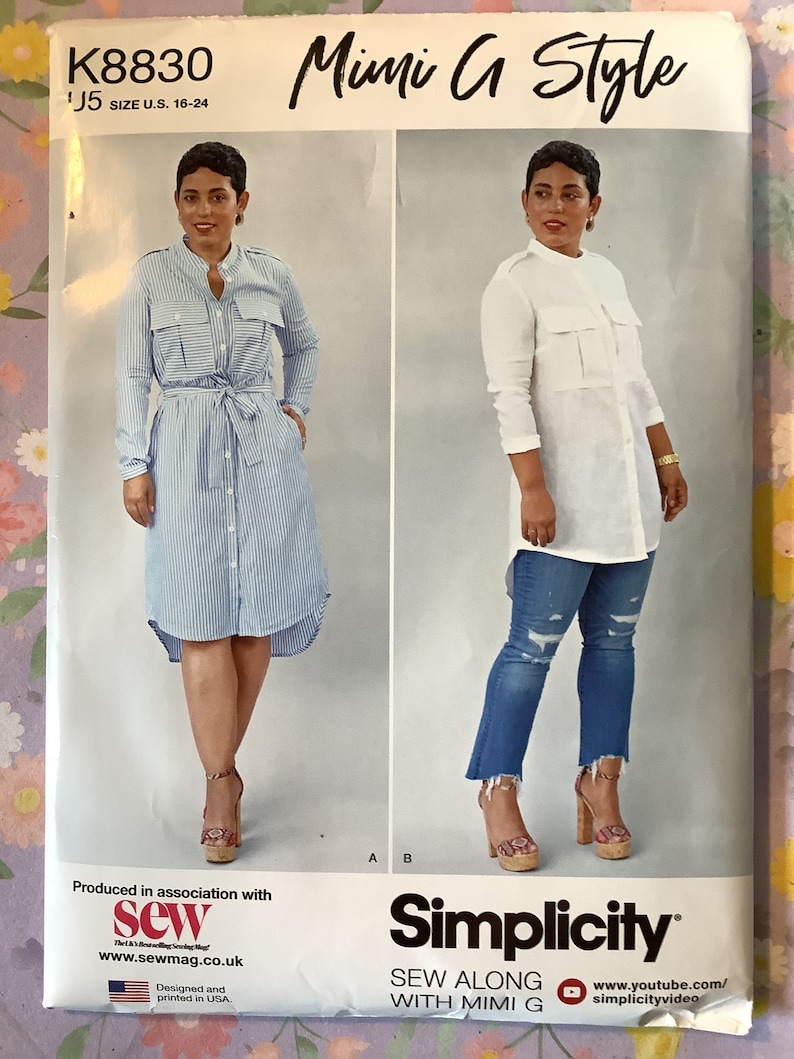 Simplicity S8830 Misses/Miss Petite Shirt Dress Sizes 6 8 10 12 14 Mimi G