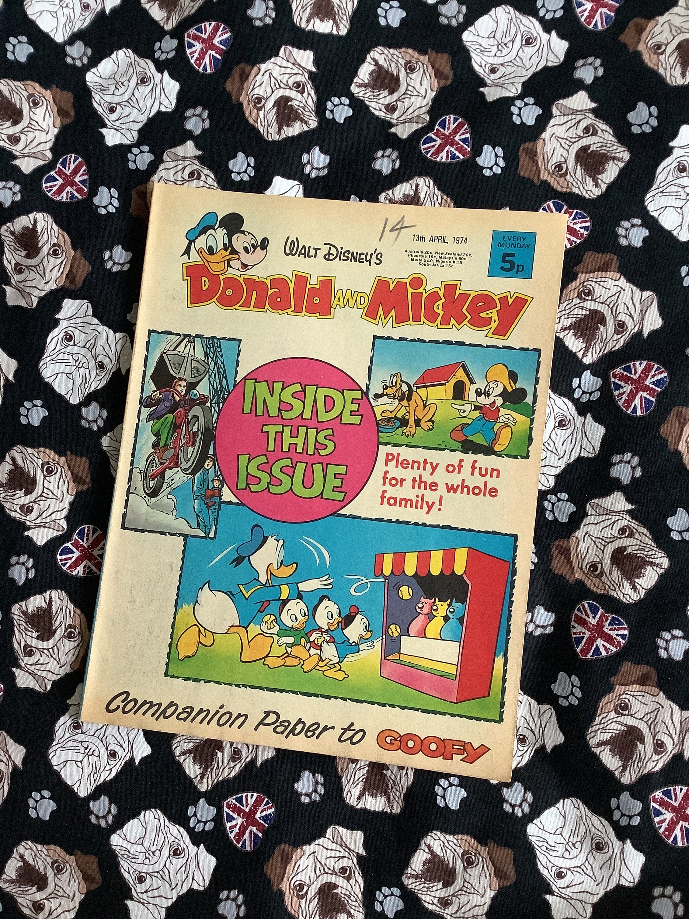 Rare Vintage 13th April 1974 Walt Disney's 'donald and Mickey