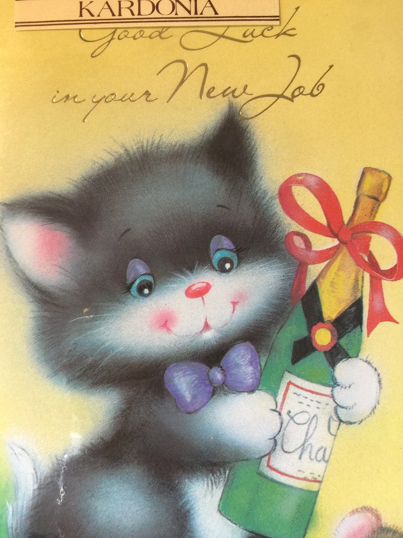 RARE Vintage Circa 1970s 'good Luck in Your New Job'' Card - Super Cute ...