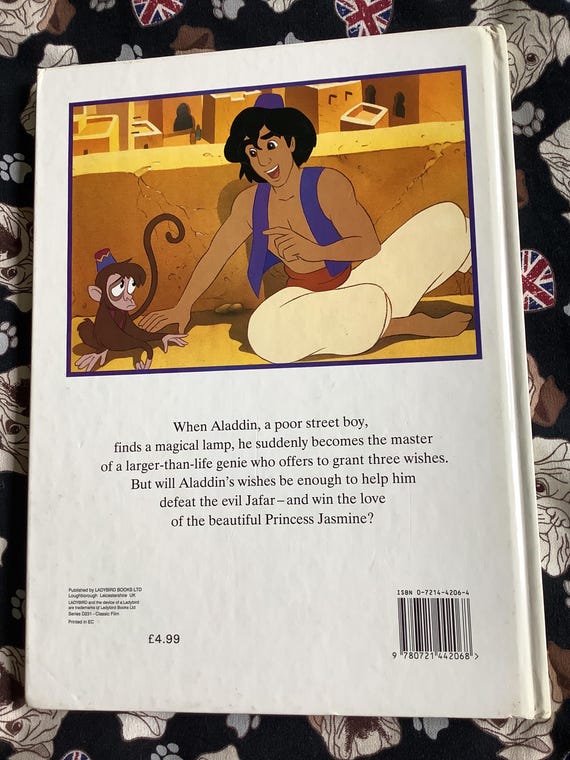 Vintage 1993 Aladdin Large Hardback Book From the Ladybird Disney