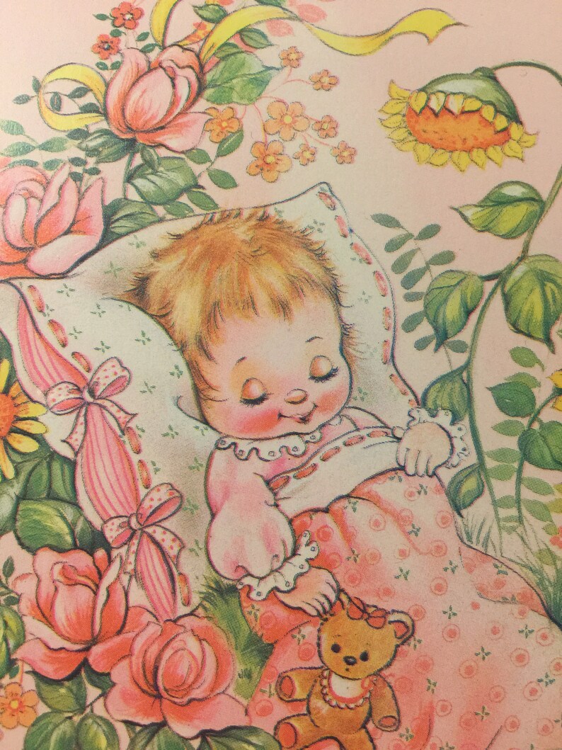 RARE VintageRetro Circa 1970s /'Special Greetings to Your Baby Girl/' Card Sweet Verse Super Cute Baby Girl Design Vintage Lovers Card
