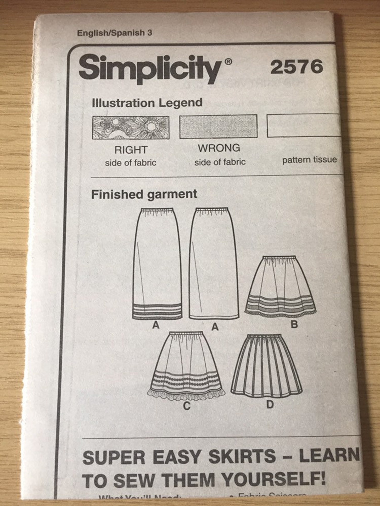 Simplicity Sewing Pattern 2576 – Child's Skirts, 4 Styles (size HH 3-6 ...