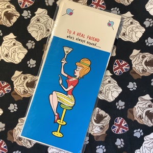 Humoristische vintage/retro humoristische verjaardagskaart uit de jaren 80 - 'To A Real Friend who's always around... When He Need Me!' - Vriendschapskaart
