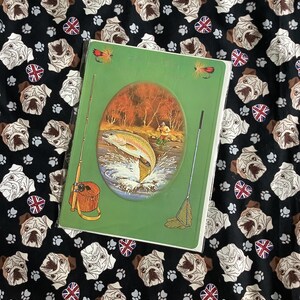 RARO Grande Verdadeiro Vintage/Retro Circa 1970s 'Desejos de Aniversário para meu Querido Marido' Cartão - DESIGN DESLUMBRANTE Tema Pesca - Cartão Nostálgico