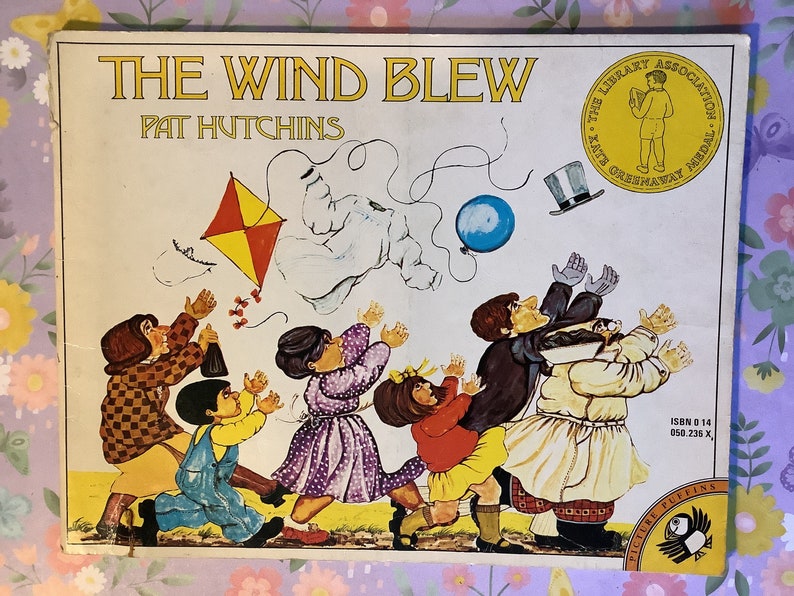 RARE Vintage 1980 'The Wind Blew' Paperback Book By Pat Hutchins Fun, Rhyming Tale Picture Book Childhood Nostalgia Very Well Loved Copy image 1