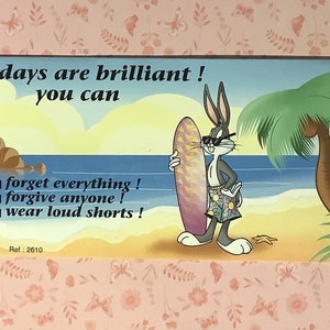 ESTREMAMENTE RARO Vintage 1997' 'Looney Tunes' Bugs Bunny' Cartoon Story Biglietto di amicizia/vacanza vuoto - Warner Bros. - Biglietto divertente e nostalgico
