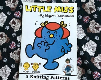 RARE Vintage 1997 Little Miss Roger Hargreaves 5 Knitting Patterns By Gary Kennedy (Intarsia) Children's & Adults Sweaters -Sizes 22" to 44"