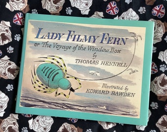 ZELDZAME Vintage 1980 'Lady Filmy Fern of The Voyage of the Window Box' Hardback boek door Thomas Hennell & geïllustreerd door Edward Bawden - Cadeau