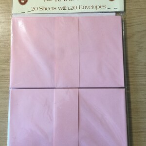 Fabulous Vintage Circa 1970s 'Thank You' Note Paper 20 Pink Sheets Pretty Roses Design & 20 Pink Envelopes Vintage Wedding Stationery image 5