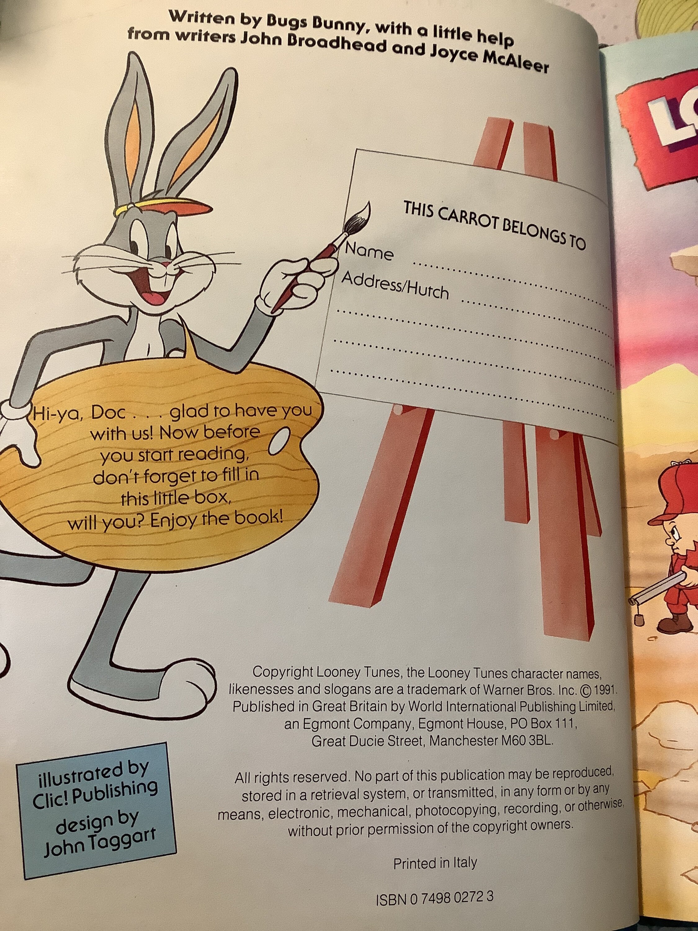 ヴィンテージ 本【 ARCHIVE / アーカイブ 】 ブック 雑誌 洋書 レア RARE 1992 Vintage Children's Book 'looney Tunes Annual' in