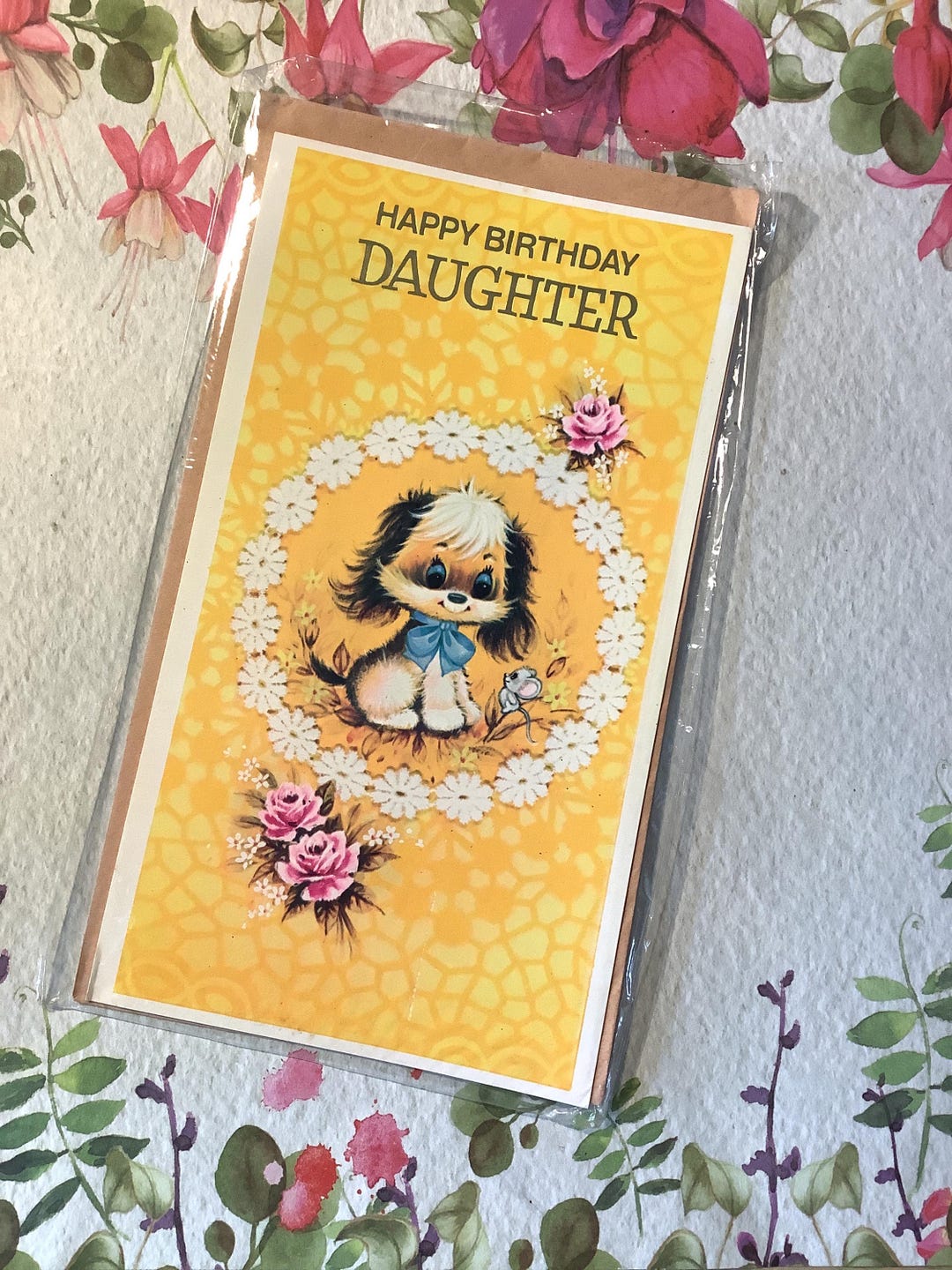 RARE Vintage Circa 1970s 'happy Birthday Daughter' Card - Cute Kitsch ...