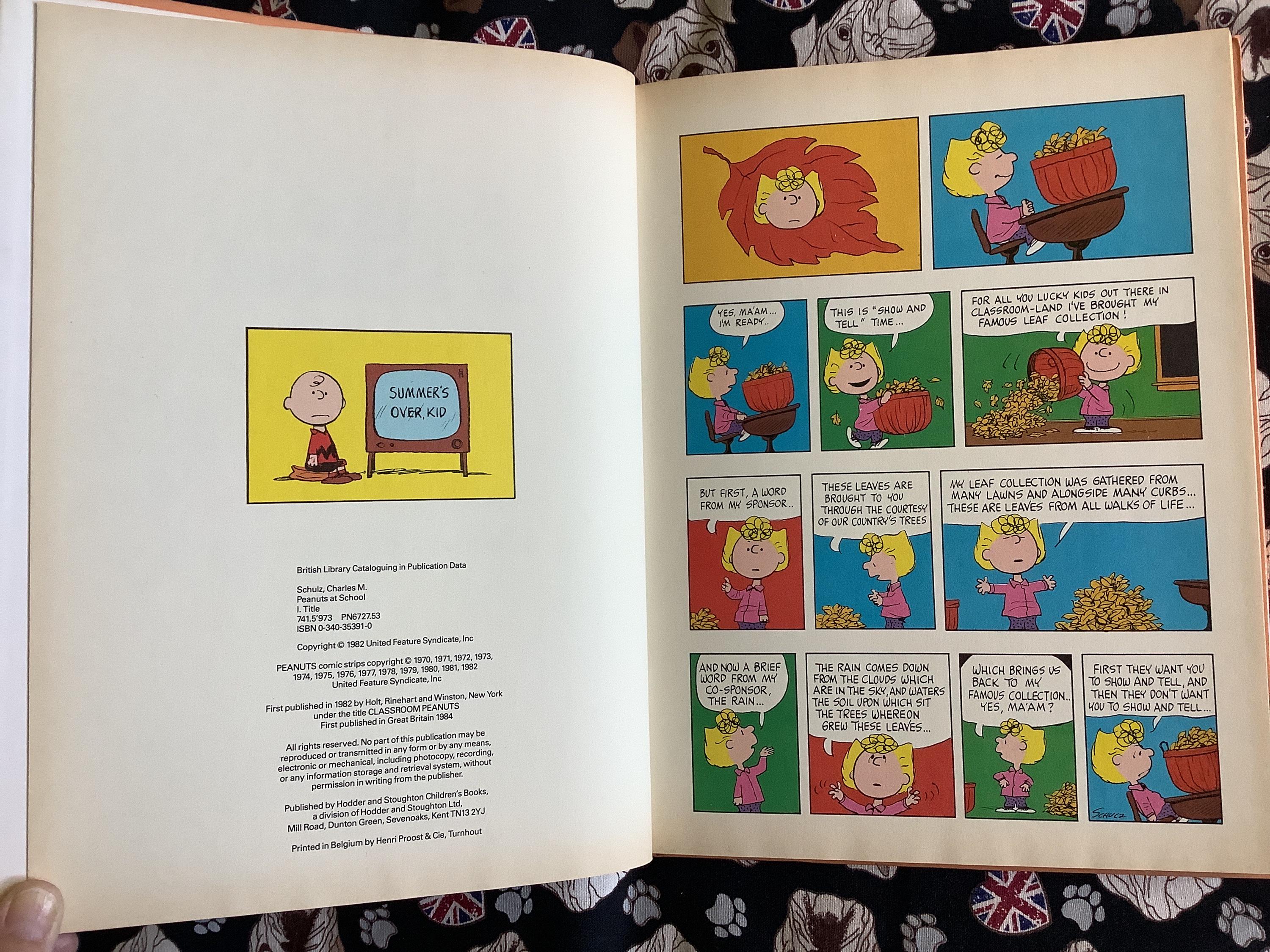 Rare 1982 Peanuts at School Hardback Book by Charles M. Schulz
