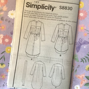 Simplicity S8830 Misses/Miss Petite Shirt Dress Sizes 6 8 10 12 14 Mimi G