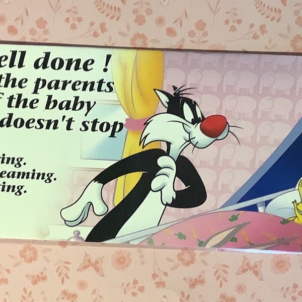 EXTREMELY RARE Vintage 1997' 'Looney Tunes 'Sylvester & Tweety Pie' Cartoon Story 'New Baby' Card - Warner Bros. - Fun, Nostalgic Card