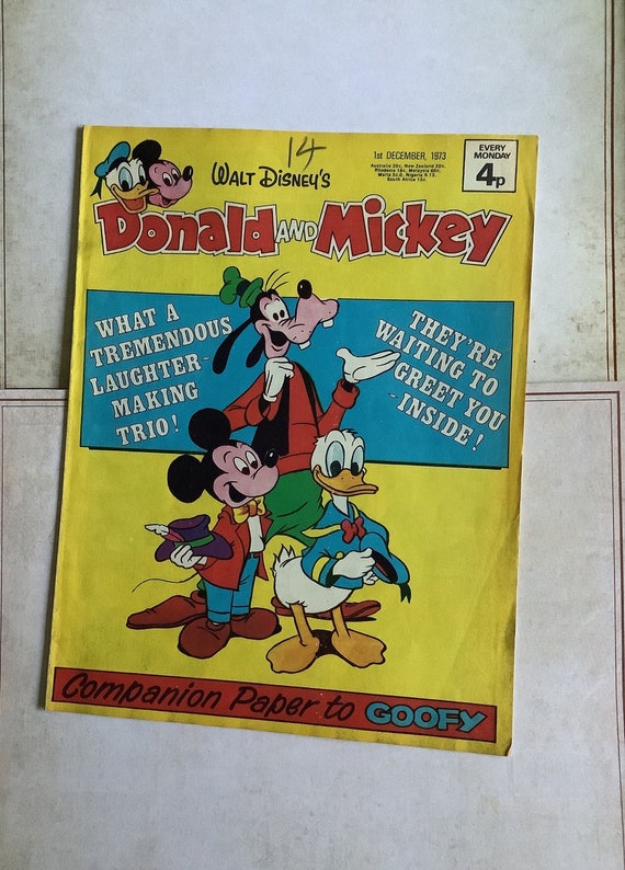 Rare Vintage 1st December 1973 Walt Disney's 'donald and Mickey