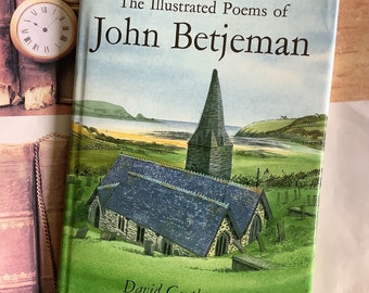 Vintage 1995 'The Illustrated Poems of John Betjeman' in Hardback with Watercolour Illustrations by David Gentleman - Poetry Lover Book Gift